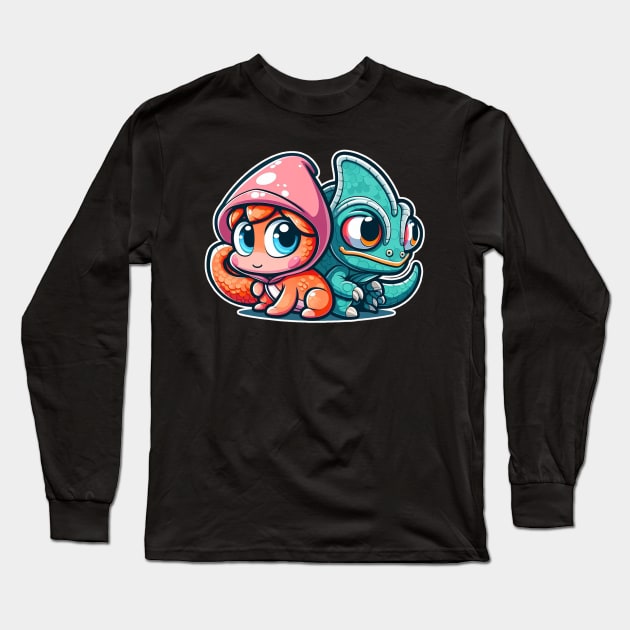 Quirky Color-Changer: The Weird Chameleon Chronicles Long Sleeve T-Shirt by abdelDes